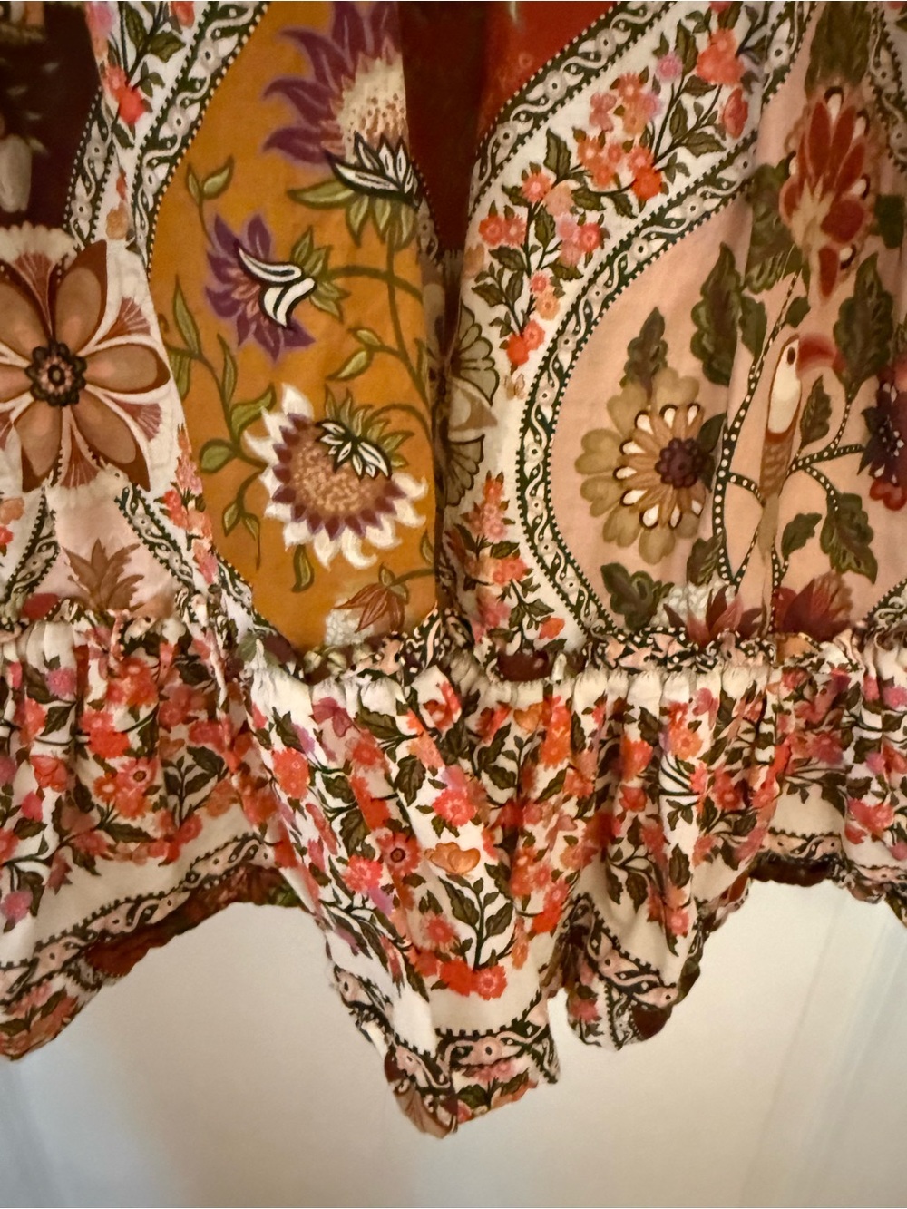 Farm Rio Romantic Nature Mini Dress Floral Tie-Front - Picture 7 of 8